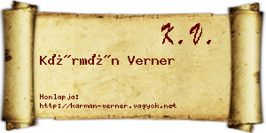 Kármán Verner névjegykártya